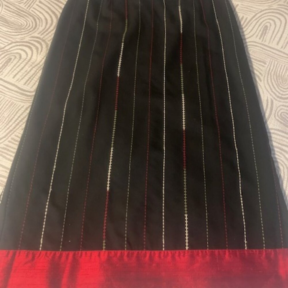 TSD Wool and Silk Ankle Length-Skirt with Decorative Stitching